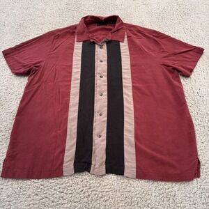 Axist 100% Washable Silk Size‎ XL Men Red/Burgundy Black Gray Short Sleeve Shirt